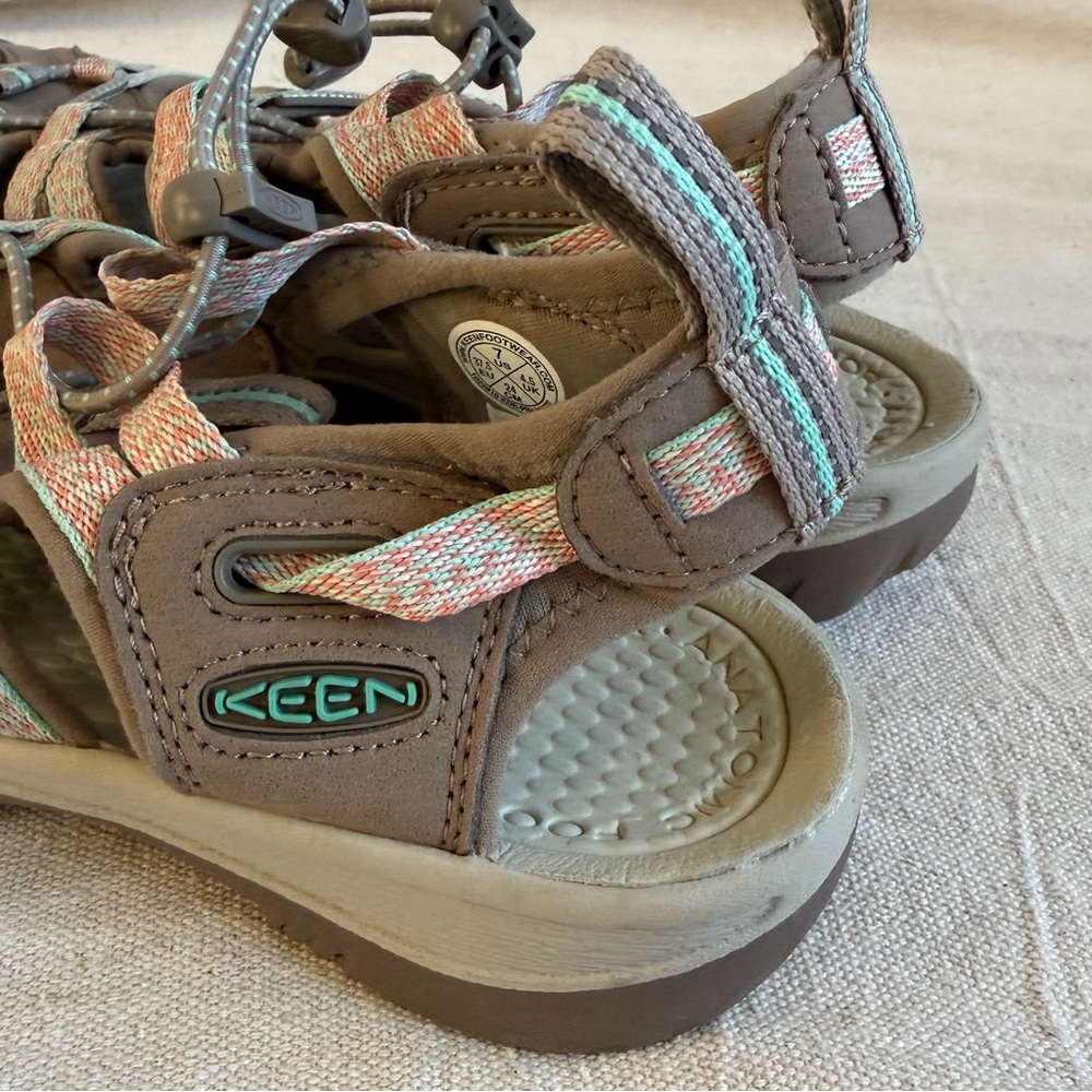 Keen Whisper Waterproof Sport Sandals Brown Pink Teal Hiking Water Shoes Size 7 - Picture 7 of 11